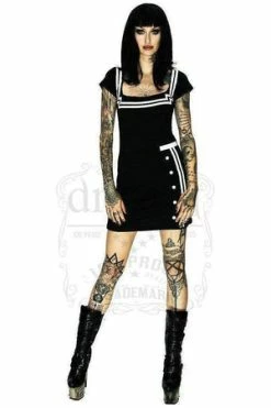 Dr Faust Sailor Black Mini Dress - Maria