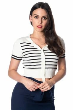 Banned Sailor Stripe Tie Top