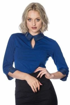 Banned Secretary Collar Top
