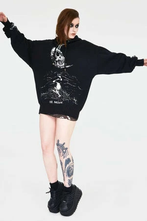 Jawbreaker Skull Moon Oversized Hoodie - Image 3