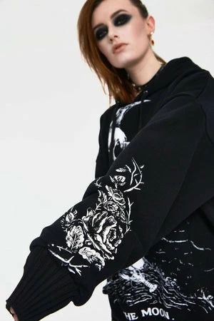 Jawbreaker Skull Moon Oversized Hoodie - Image 5