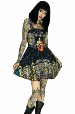 Dr Faust Stained Windows Pattern Jesus Mini Dress - Jillian