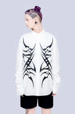 Long Clothing Tribal White Shirt - Unisex