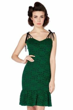 Voodoo Vixen Victoria Green Lace Wiggle Dress