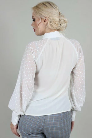 Voodoo Vixen Winona Neck Tie Chiffon Blouse - Image 2