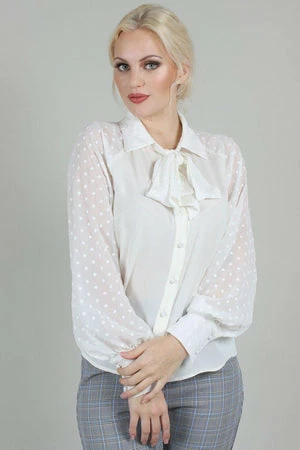 Voodoo Vixen Winona Neck Tie Chiffon Blouse