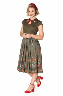 Banned Winter Leaves Fit N Flare Dress