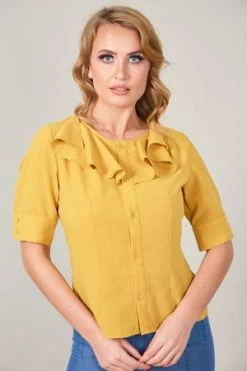 Voodoo Vixen Yan Blouse With Frill