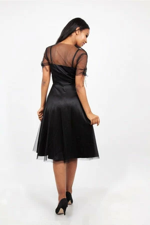Voodoo Vixen Zoe Black Dress With Floral Emboidery - Image 2