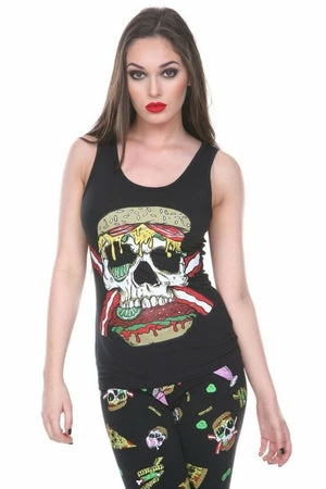 Jawbreaker Zombie Skull Burger Tie Back Top - Image 5