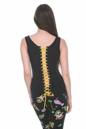 Jawbreaker Zombie Skull Burger Tie Back Top - Image 6